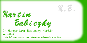 martin babiczky business card